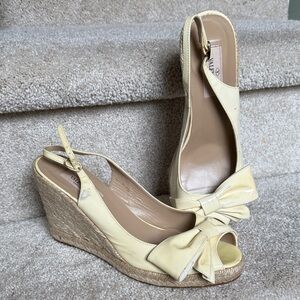 Valentino Cream Wedge Sandals